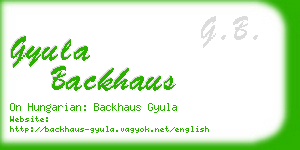 gyula backhaus business card